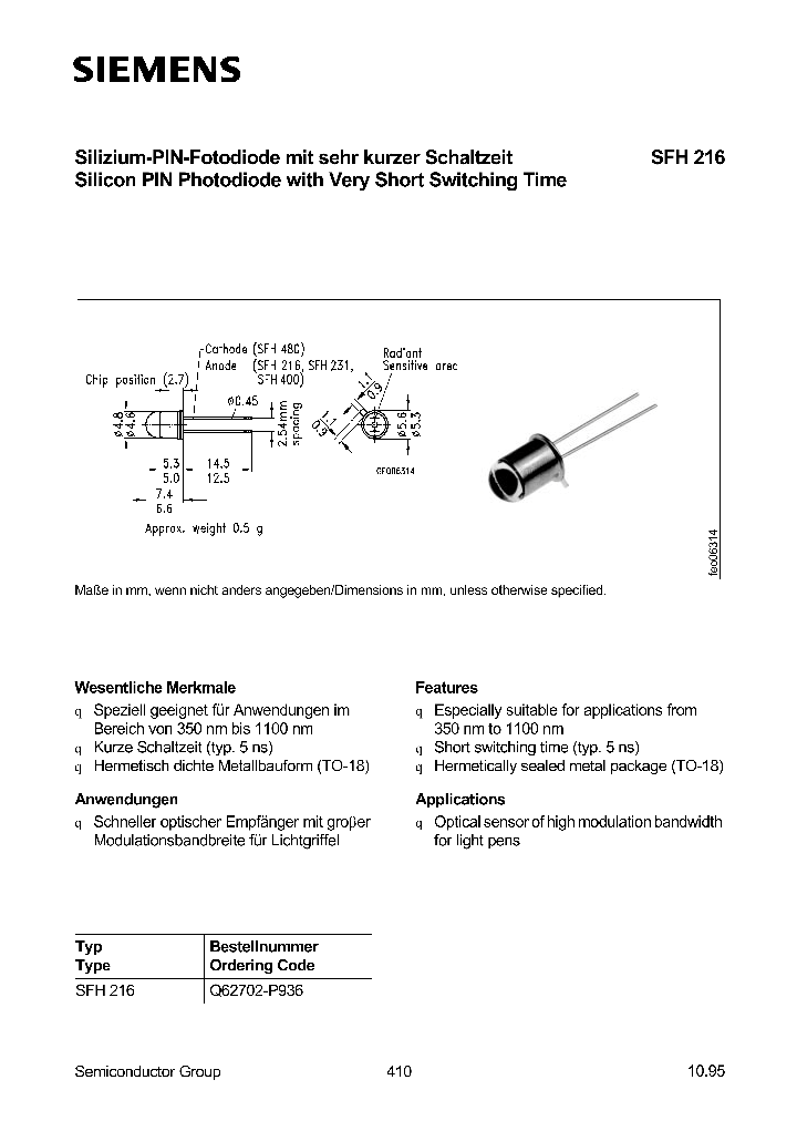 SFH216_247725.PDF Datasheet