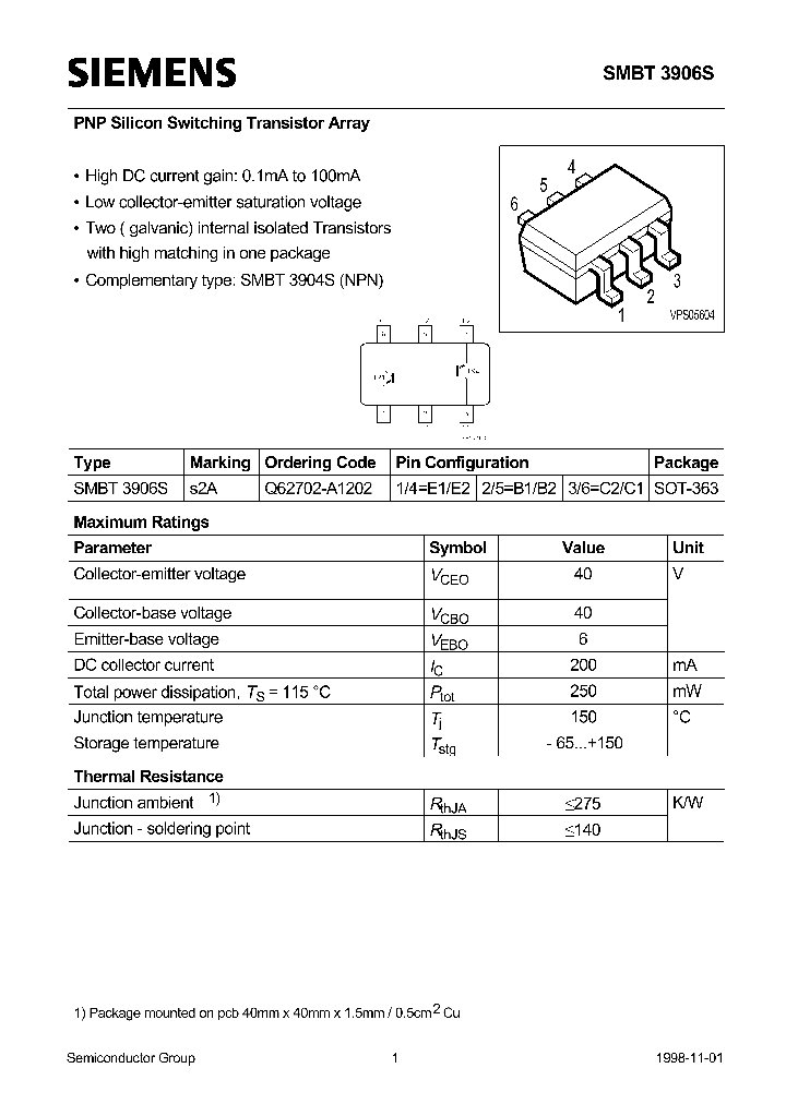 SMBT3906S_279796.PDF Datasheet