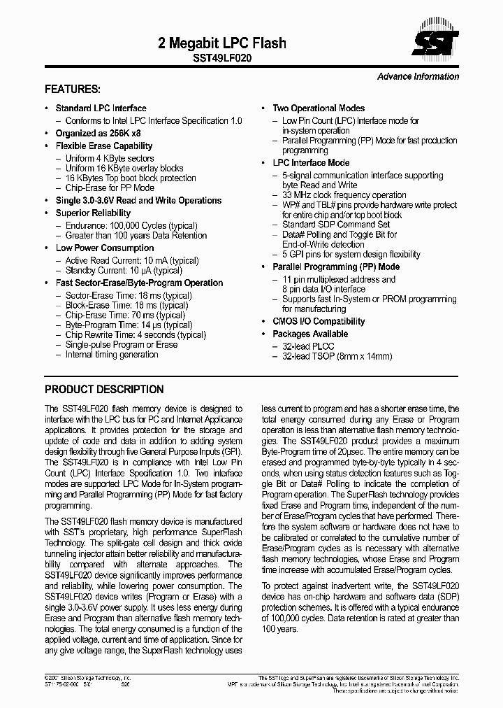 SST49LF020_246520.PDF Datasheet