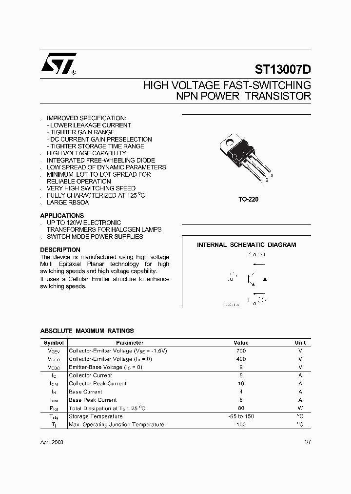 ST13007D_240521.PDF Datasheet