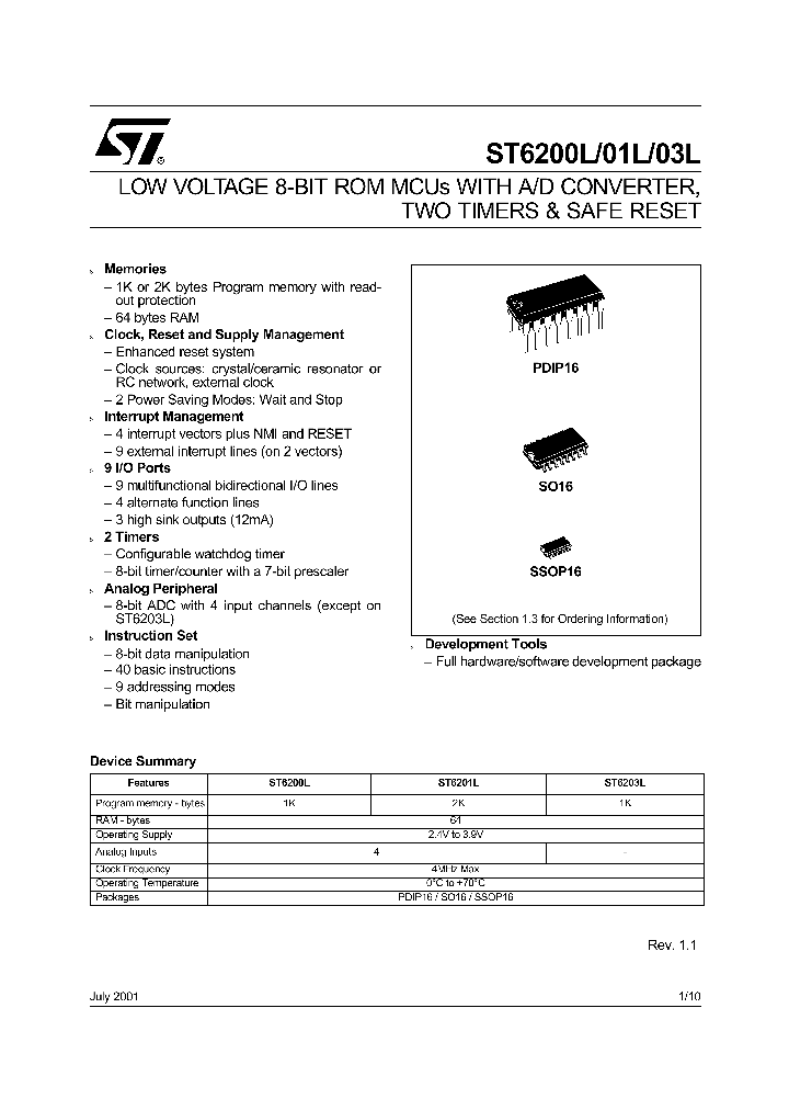 ST6200LM1_288908.PDF Datasheet
