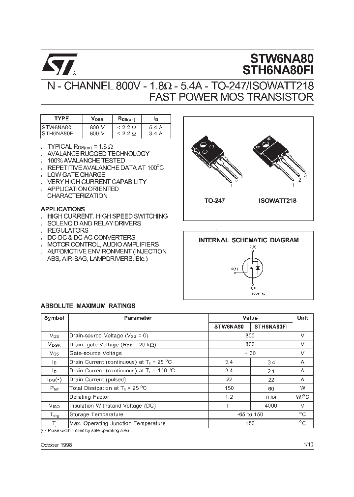 STH6NA80FI_282796.PDF Datasheet