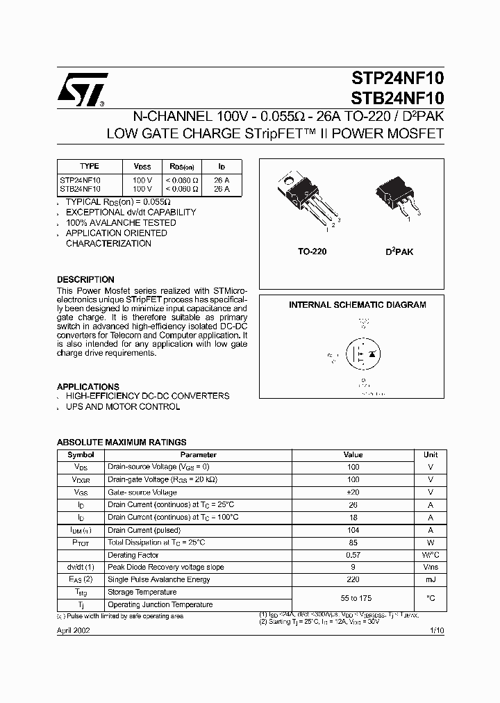 STP24NF10_296782.PDF Datasheet