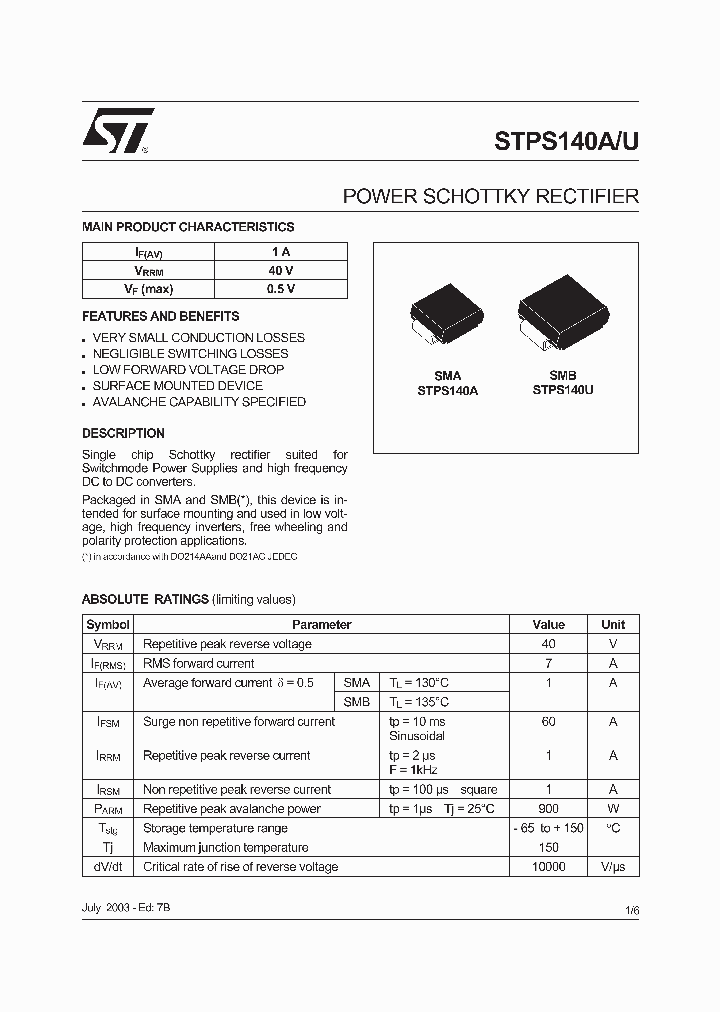 STPS140_235613.PDF Datasheet