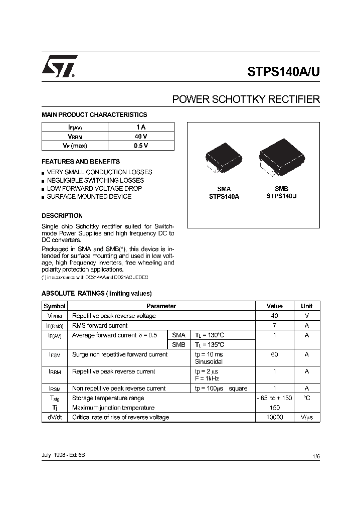 STPS140U_235615.PDF Datasheet