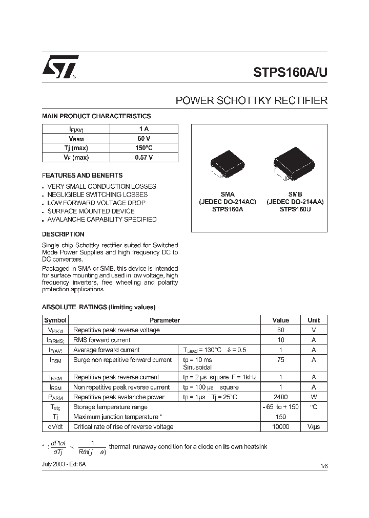 STPS160_275362.PDF Datasheet
