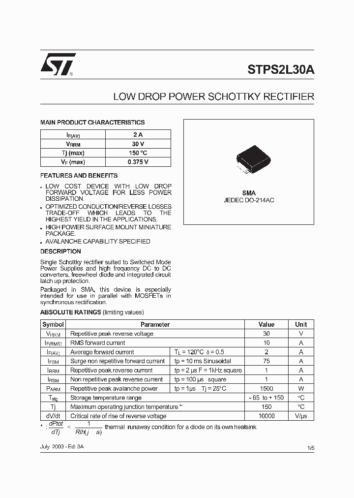 STPS2L30_225350.PDF Datasheet