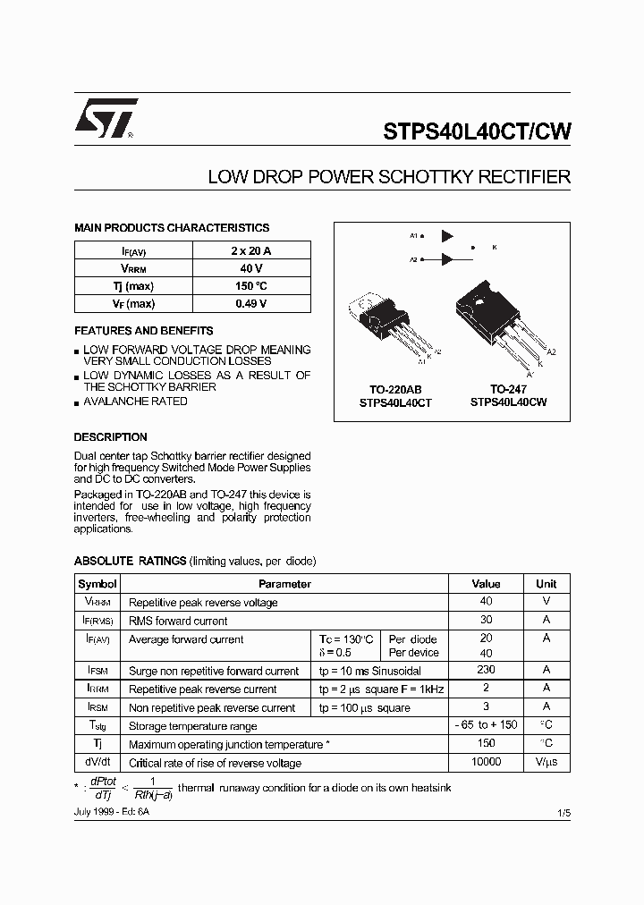 STPS40L40CT_236929.PDF Datasheet