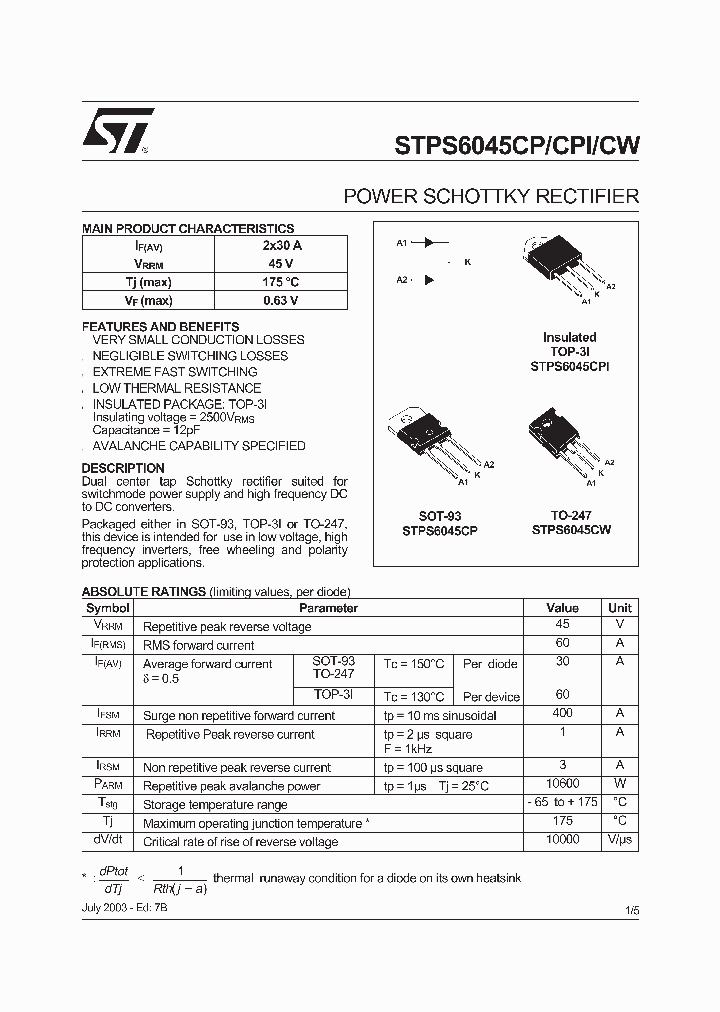 STPS6045C_235644.PDF Datasheet