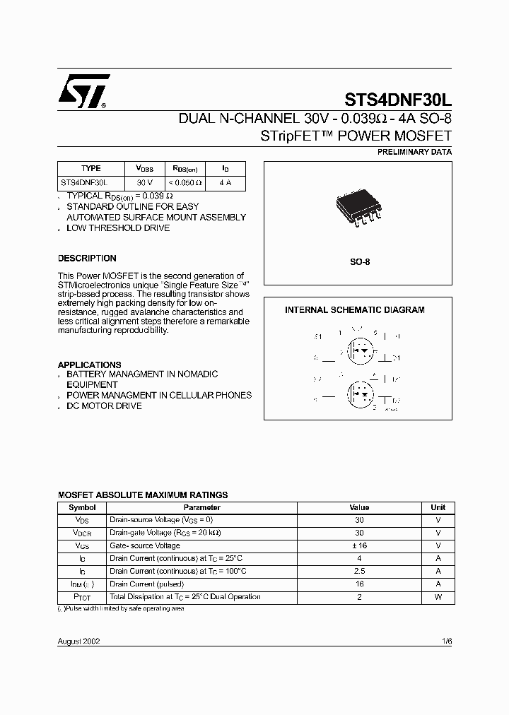 STS4DNF30L_204322.PDF Datasheet