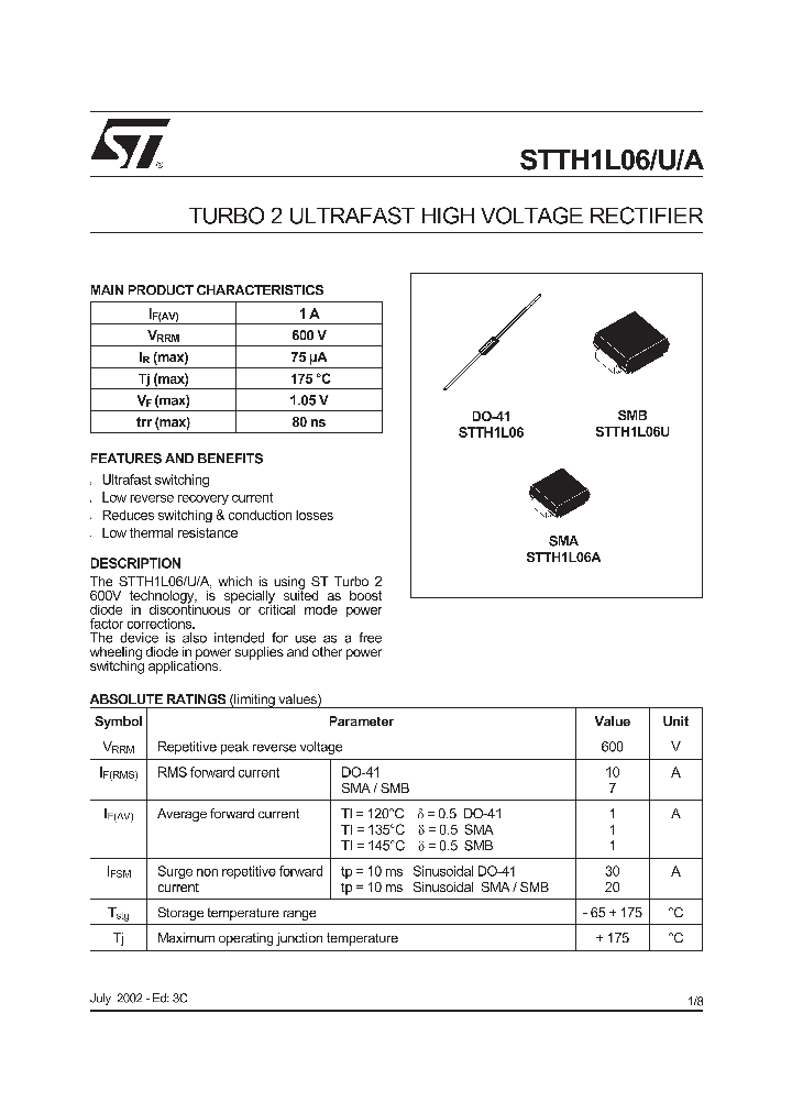 STTH1L06U_283299.PDF Datasheet