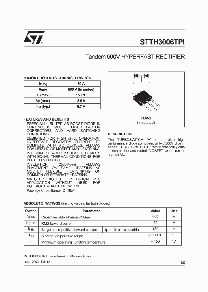 STTH3006TPI_286539.PDF Datasheet