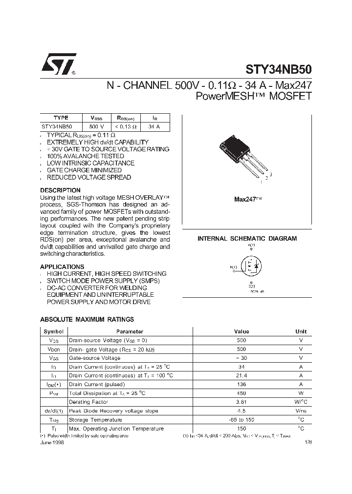 STY34NB50_276252.PDF Datasheet