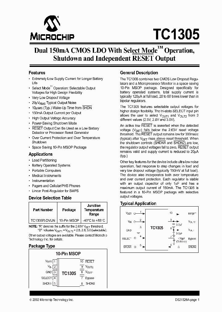 TC1305_300398.PDF Datasheet