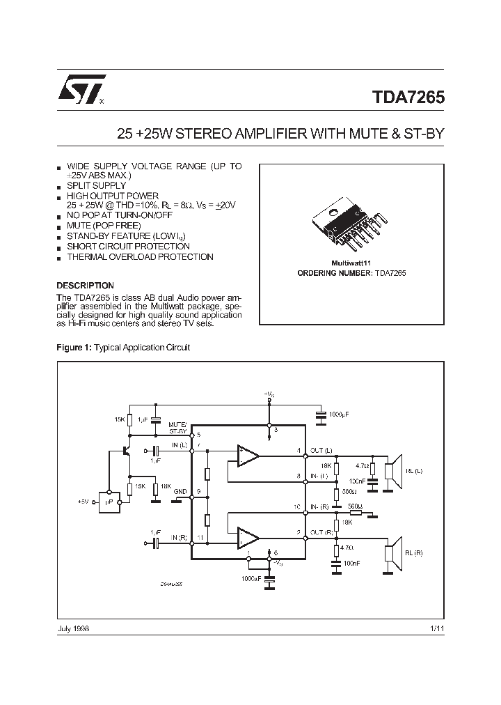 TDA7265_261778.PDF Datasheet