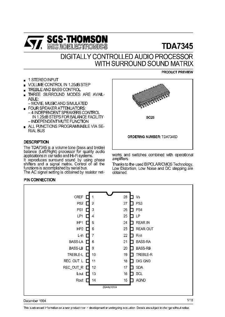 TDA7345_262778.PDF Datasheet