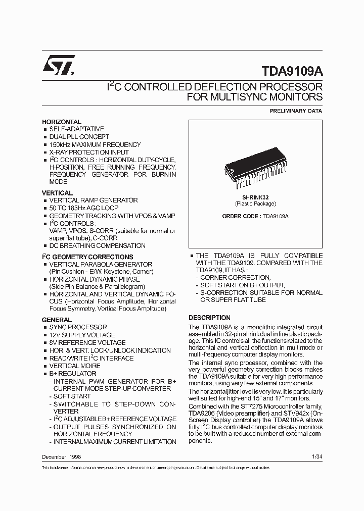TDA9109A_276908.PDF Datasheet