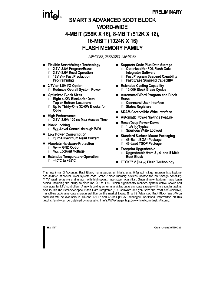 TE28F160B3B120_82287.PDF Datasheet