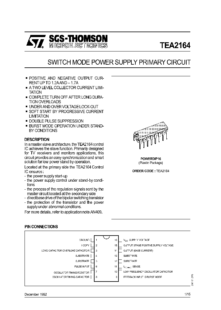 TEA2164_143850.PDF Datasheet