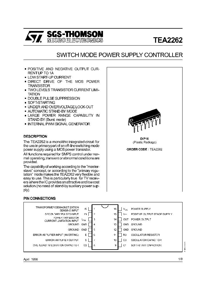 TEA2262_153654.PDF Datasheet