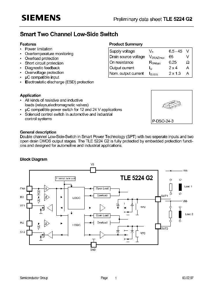 TLE5224G2_284285.PDF Datasheet