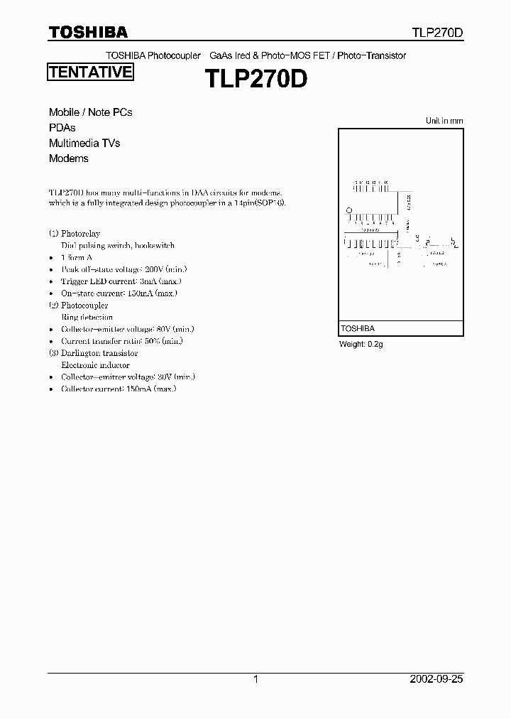 TLP270D_304367.PDF Datasheet