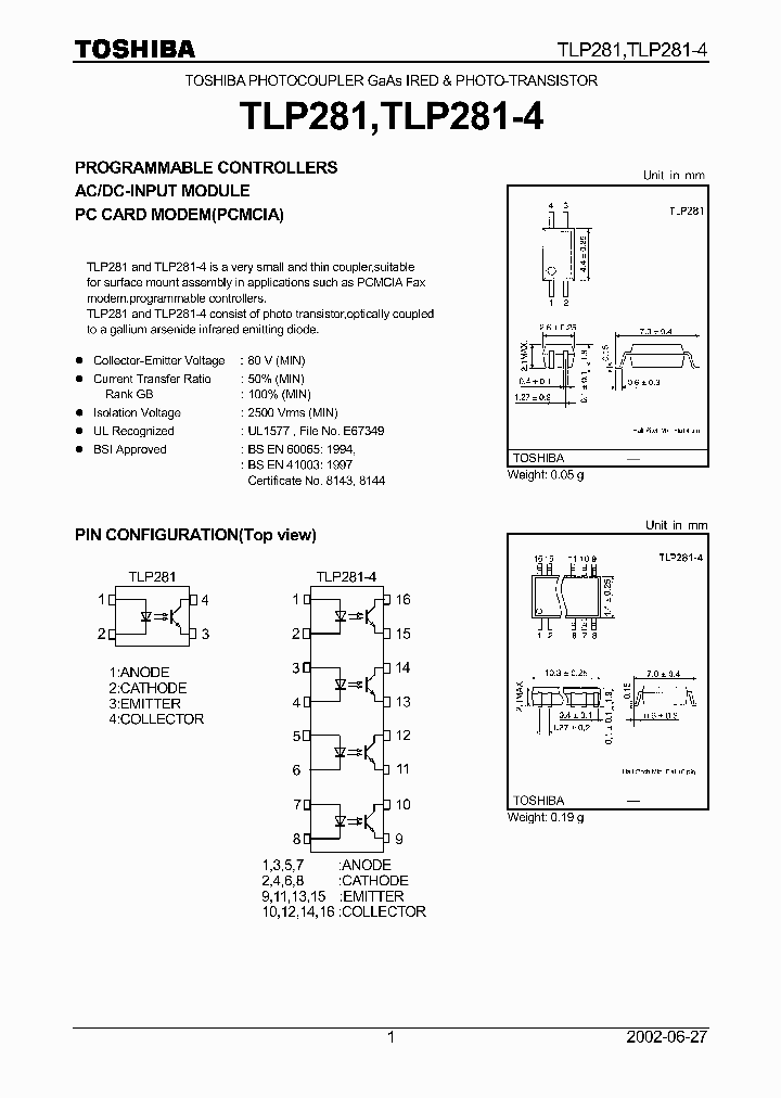 TLP281_4088.PDF Datasheet