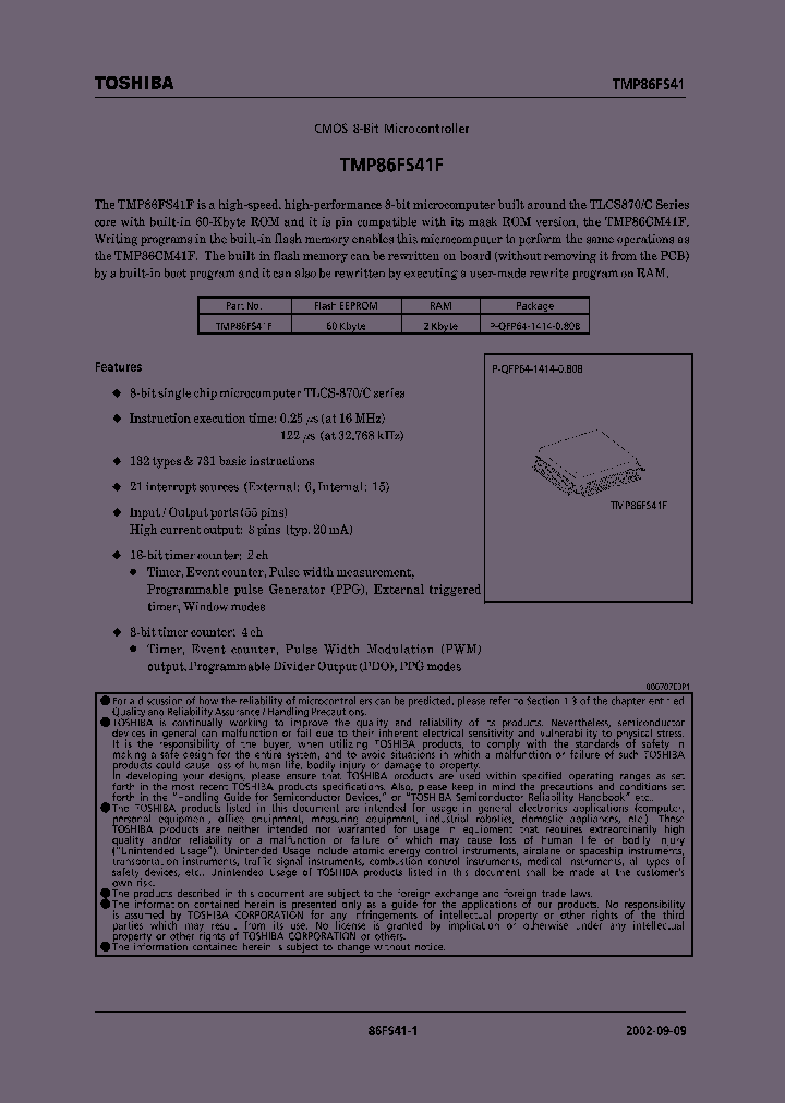 TMP86FS41F_253021.PDF Datasheet
