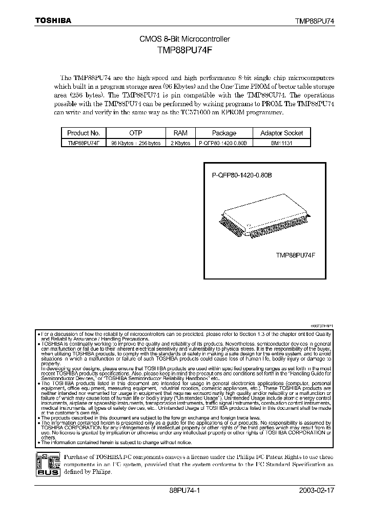TMP88PU74F_280477.PDF Datasheet