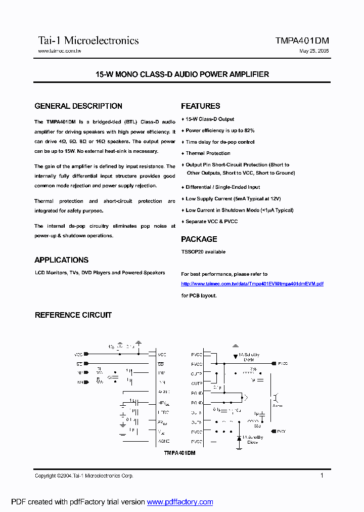TMPA401DM_288355.PDF Datasheet