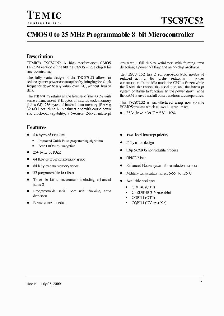 TSC87C52_224906.PDF Datasheet