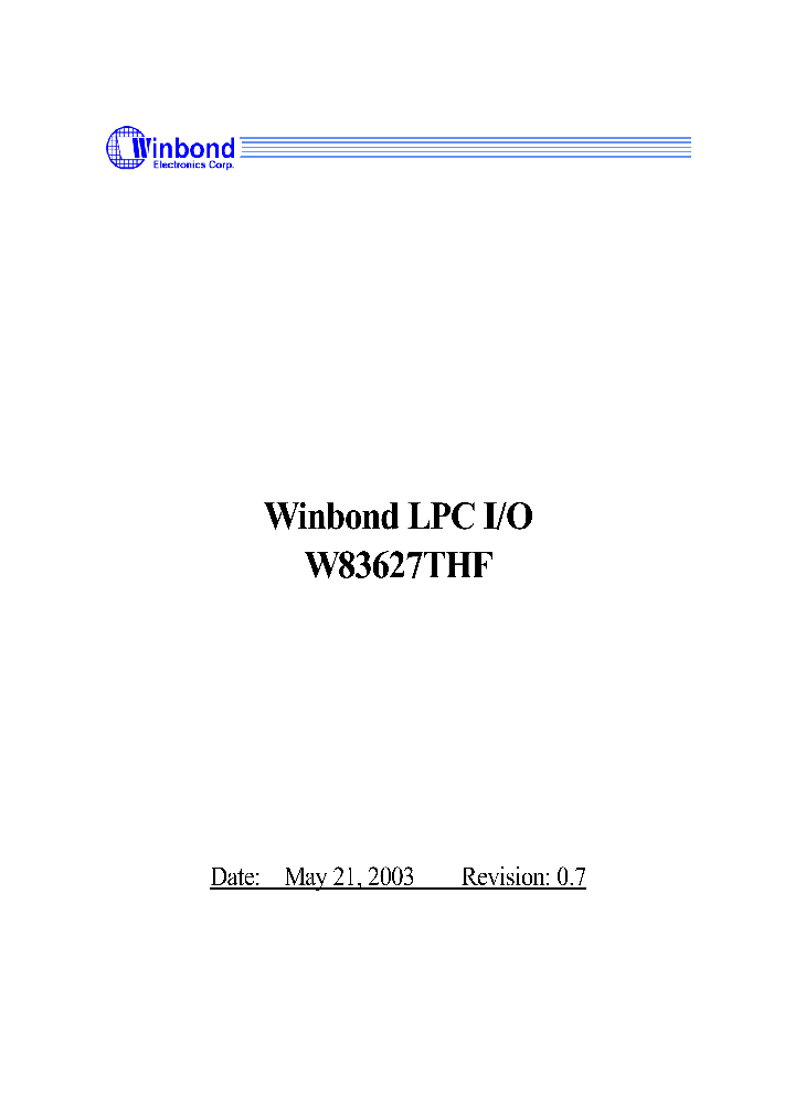 W83627THF_246567.PDF Datasheet