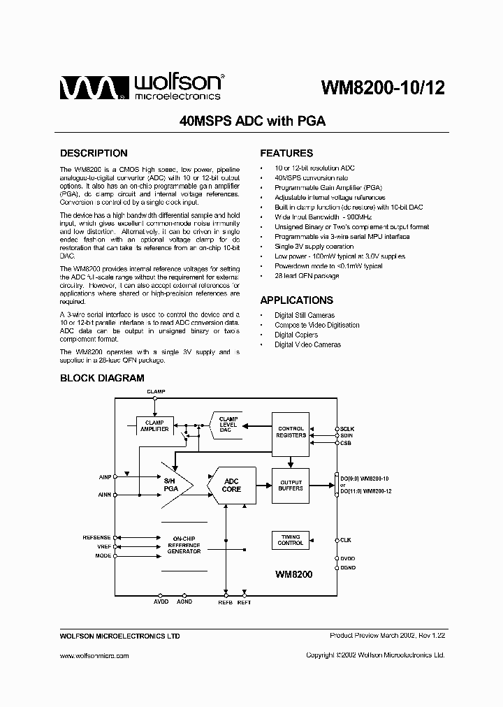 WM8200_291586.PDF Datasheet