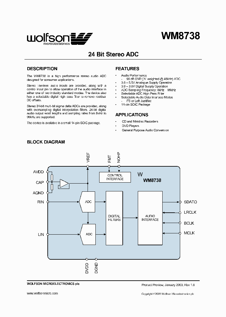 WM8738_303801.PDF Datasheet