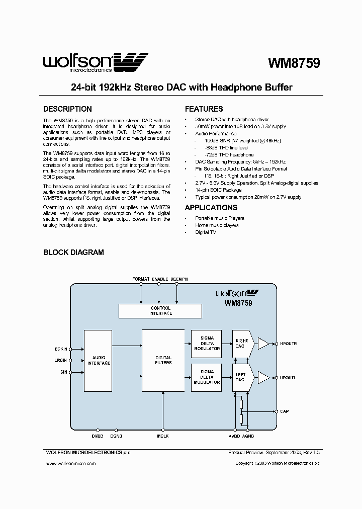 WM8759_285119.PDF Datasheet
