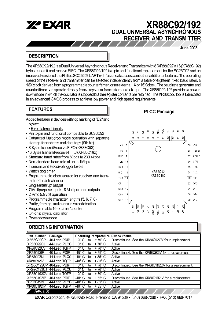 XR88C92_230731.PDF Datasheet