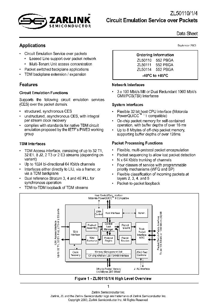 ZL50110ZL50111ZL50114_280210.PDF Datasheet