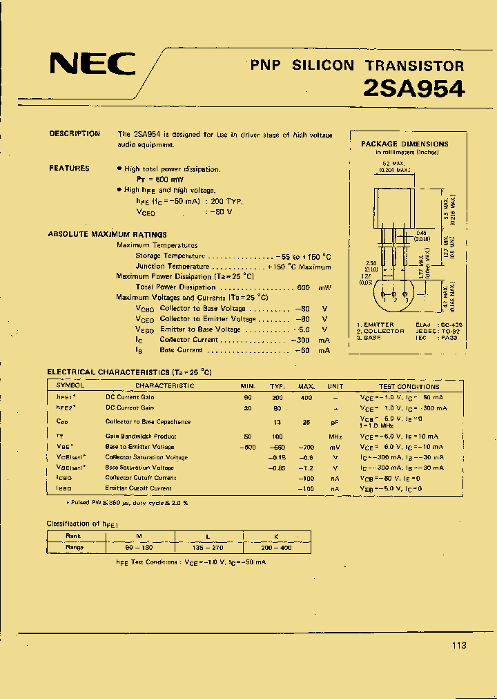 2SA954_264805.PDF Datasheet