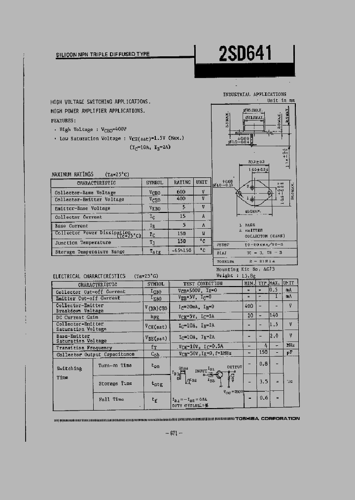 2SD641_220369.PDF Datasheet