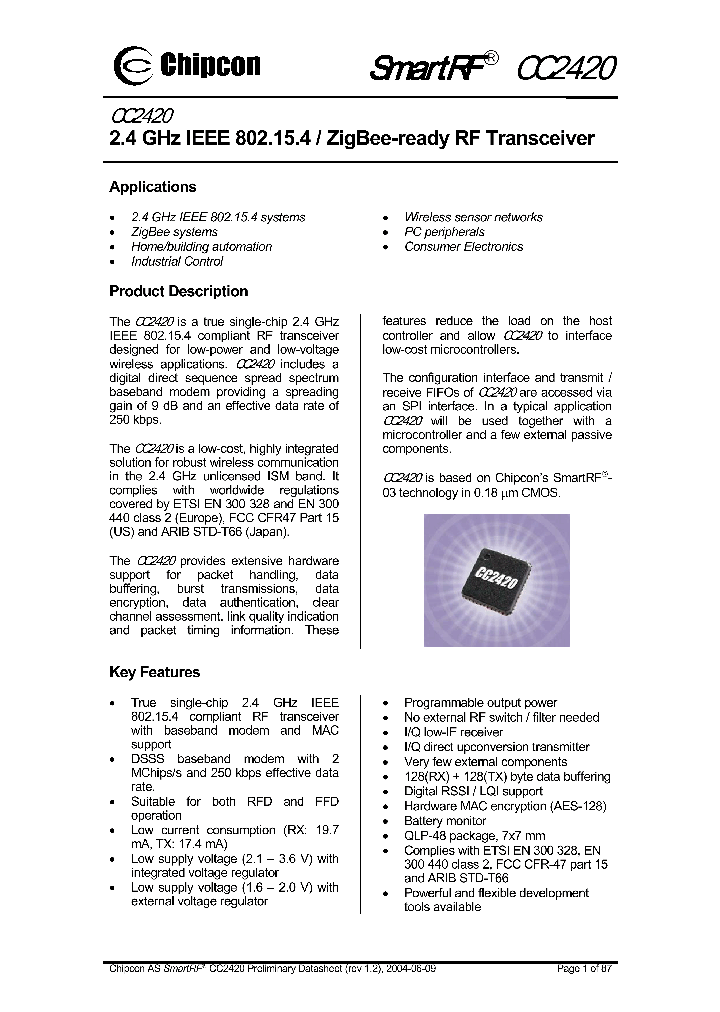 CC2420_231709.PDF Datasheet
