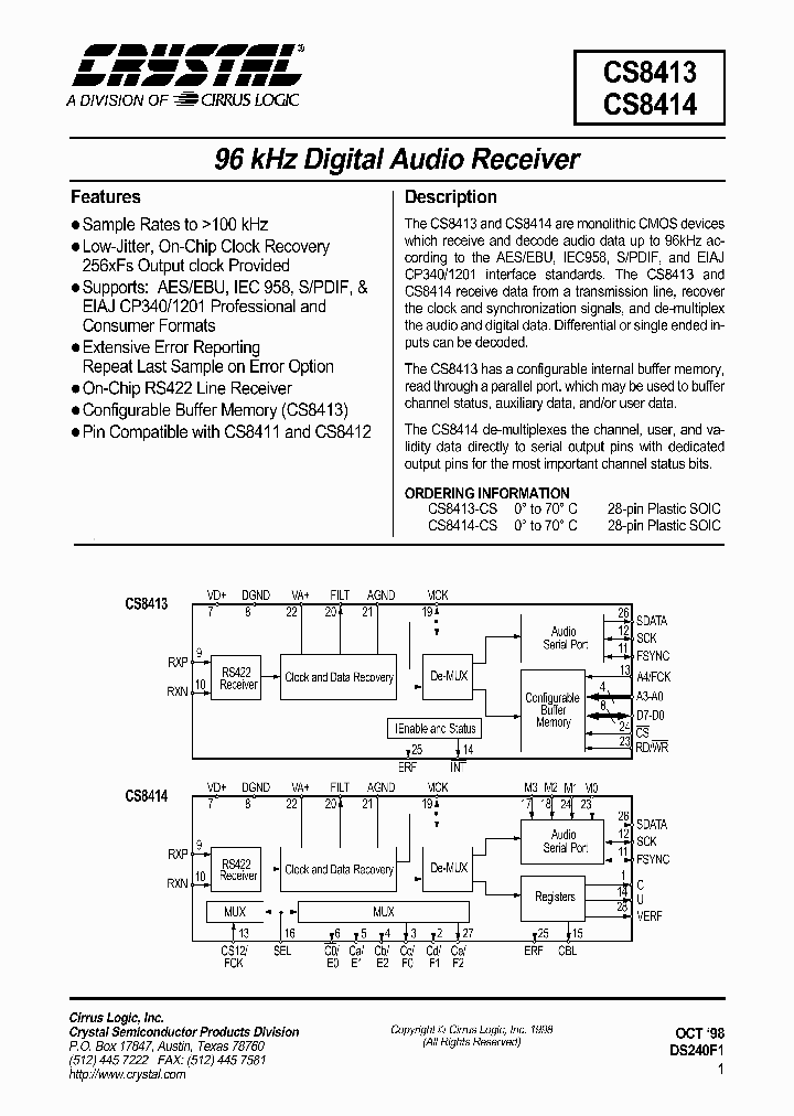 CS8414_182548.PDF Datasheet