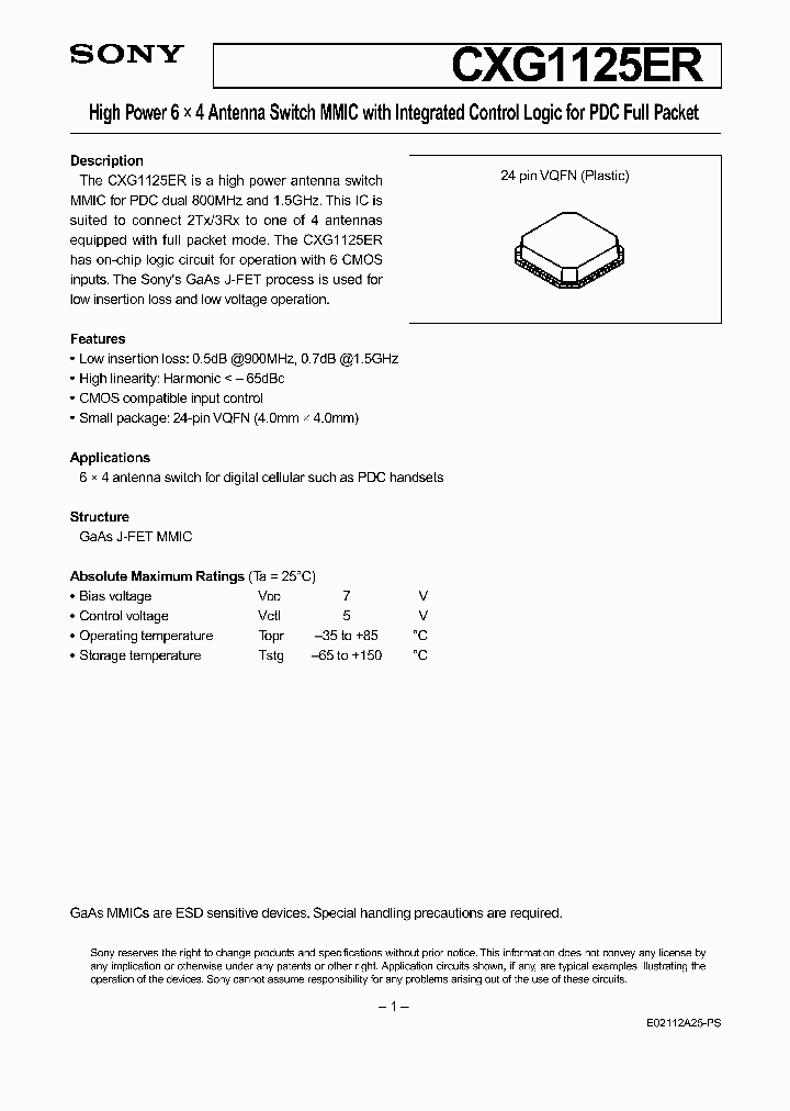 CXG1125ER_266575.PDF Datasheet