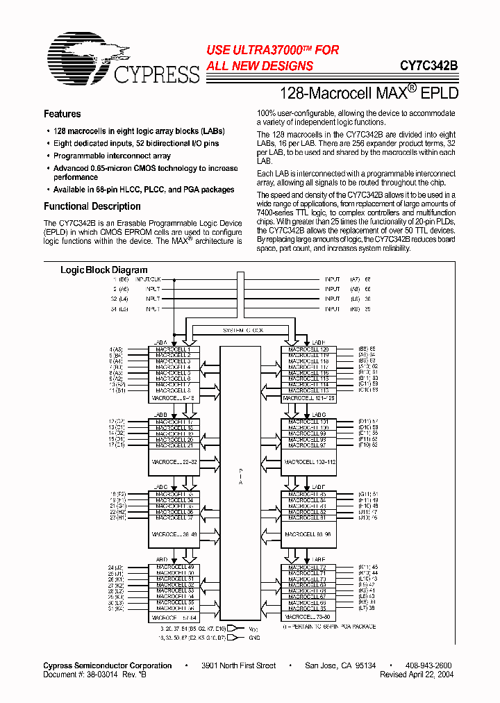 CY7C342_205329.PDF Datasheet