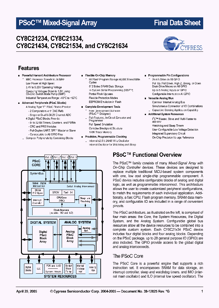 CY8C21334_224586.PDF Datasheet