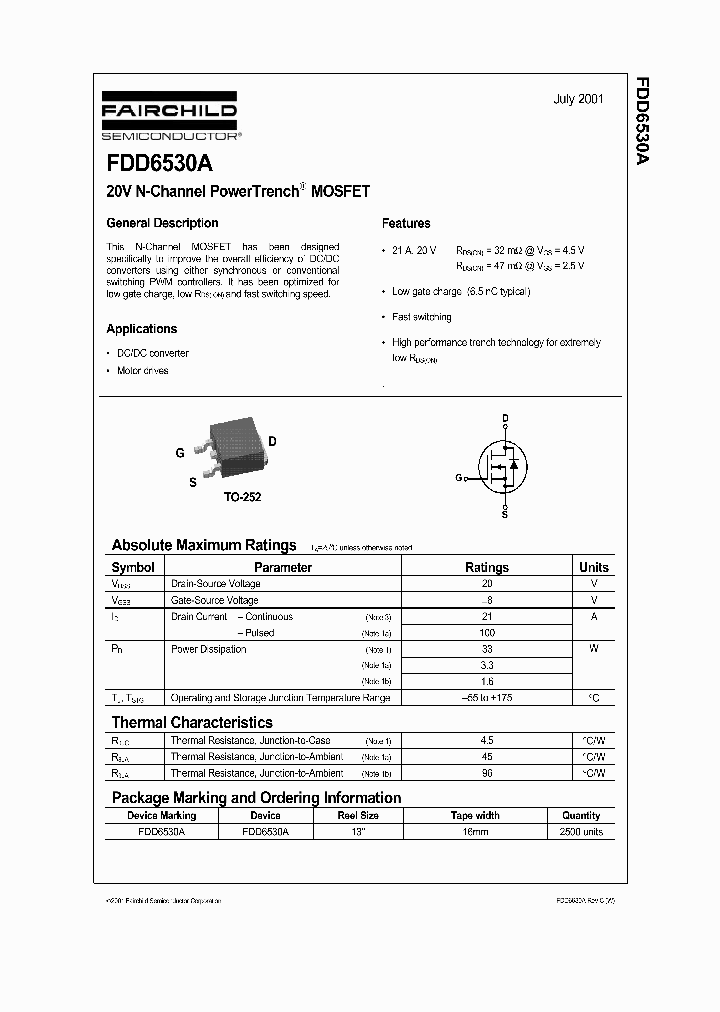 FDD6530A_243263.PDF Datasheet