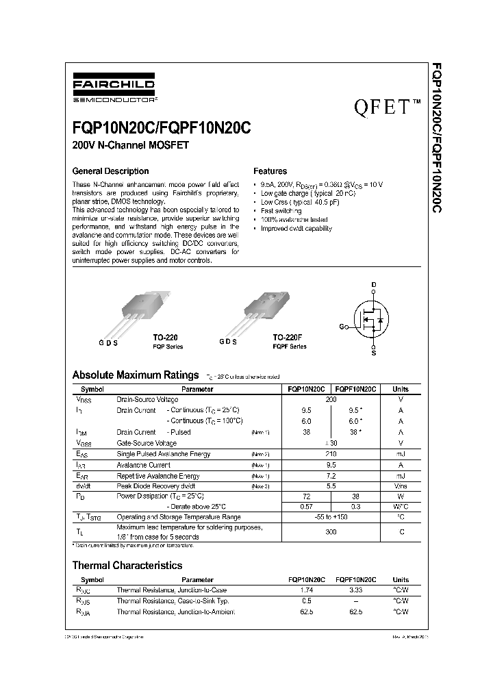 FQP10N20C_257520.PDF Datasheet