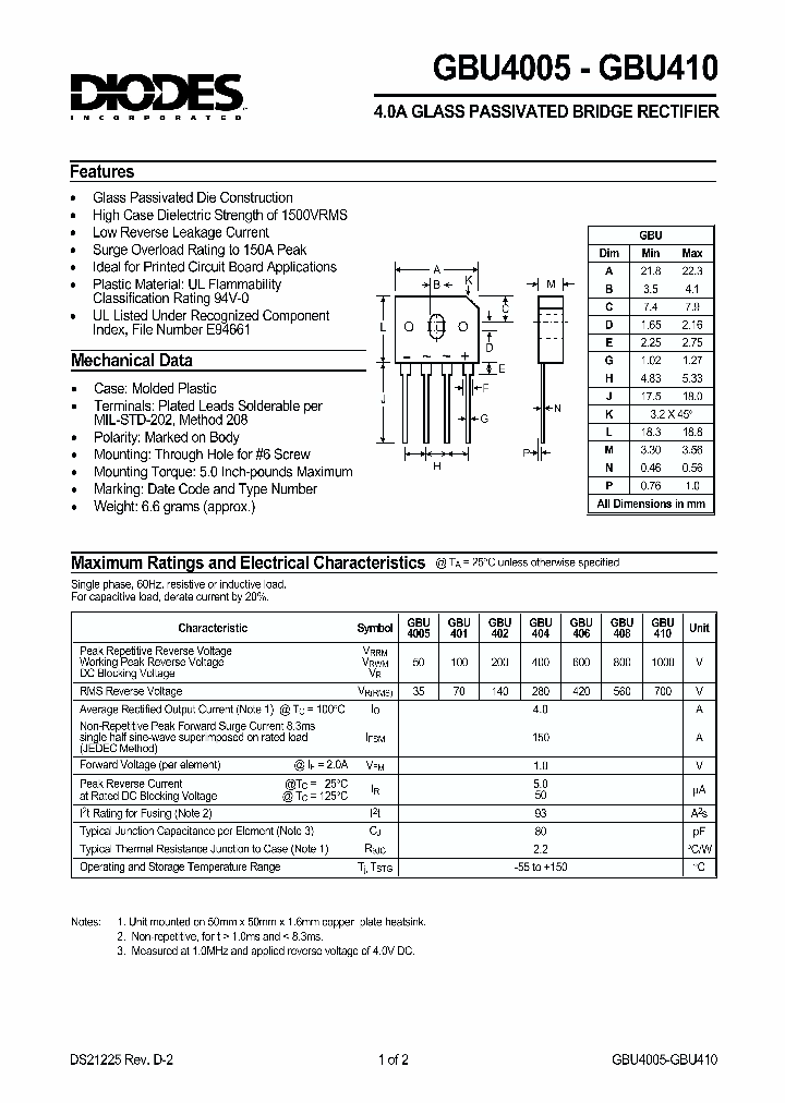 GBU406_252428.PDF Datasheet