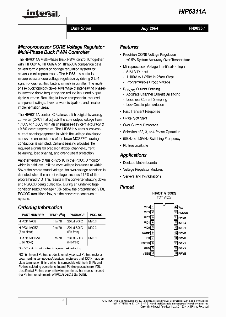 HIP6311A_248283.PDF Datasheet