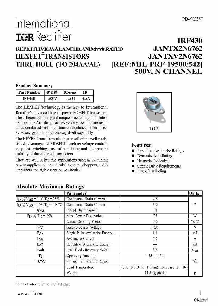 IRF430_263697.PDF Datasheet