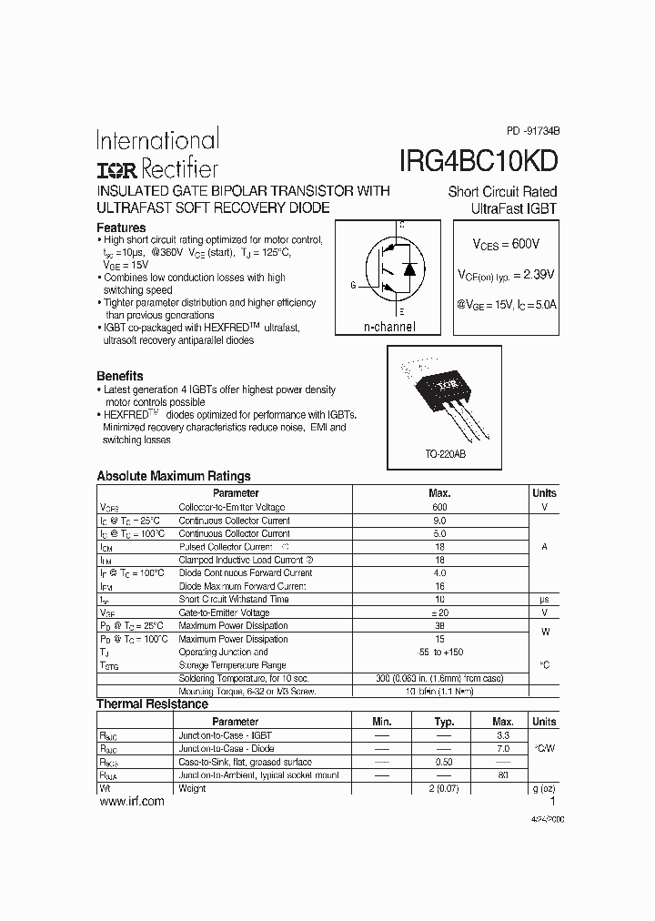 IRG4BC10KD_231845.PDF Datasheet